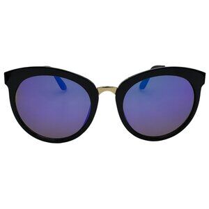 9127 | Blue Mirror Lens Cateye Sunglasses